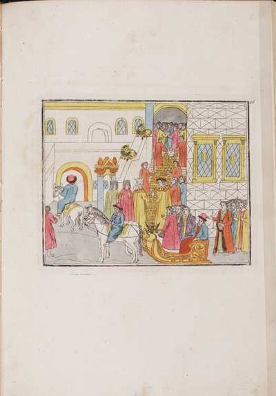 Ceremonia ślubna cara Michaiła Fiodorowicza i Evdokii Lukyanovny, 1810 autorstwa Unbekannt