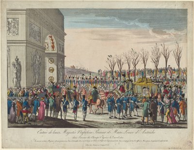 Procesja ślubna Napoleona i Marie-Louise wzdłuż Pól Elizejskich 2 kwietnia 1810 r. 181 autorstwa Unbekannt