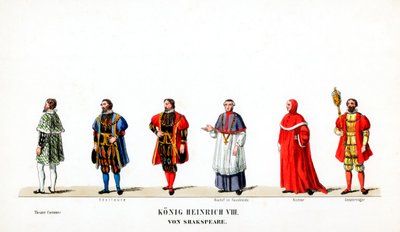 Projekty kostiumów teatralnych do sztuki Szekspira Henryk VIII, XIX w. autorstwa Unbekannt