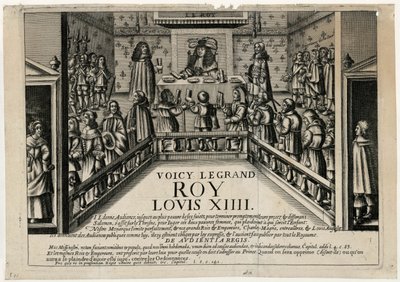 To jest dobry król Ludwik XIV. Król udzielający audiencji publicznej, 1668. autorstwa Unbekannt