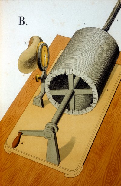 Pierwszy fonograf Thomasa Alvy Edisona, 1878 r autorstwa Unbekannt