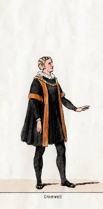 Thomas Cromwell, projekt kostiumów do sztuki Szekspira, Henryk VIII, XIX w. autorstwa Unbekannt