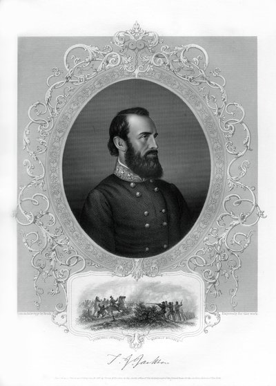 Thomas Jonathan Stonewall Jackson, generał Konfederacji podczas wojny secesyjnej, 1862-1867 autorstwa Unbekannt