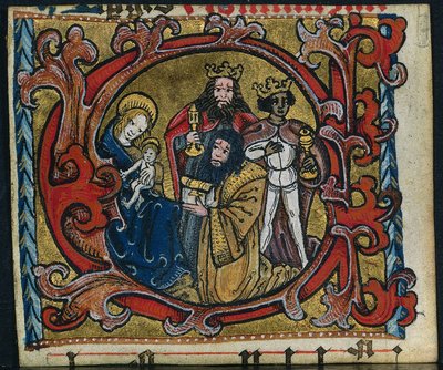 Trzy wycinki z mszału: inicjał C z adoracją Trzech Króli, c. 1470-1500. autorstwa Unbekannt