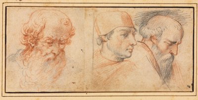 Trzy Studia Głowy, 1600s. autorstwa Unbekannt