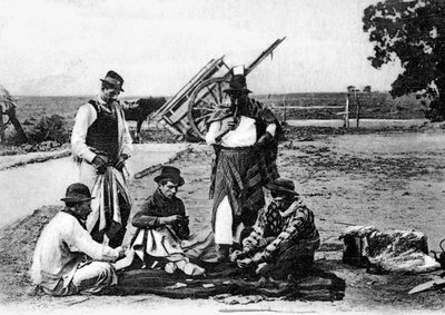 Trzech mężczyzn grających w karty, Urugwaj, ok. 1900 autorstwa Unbekannt