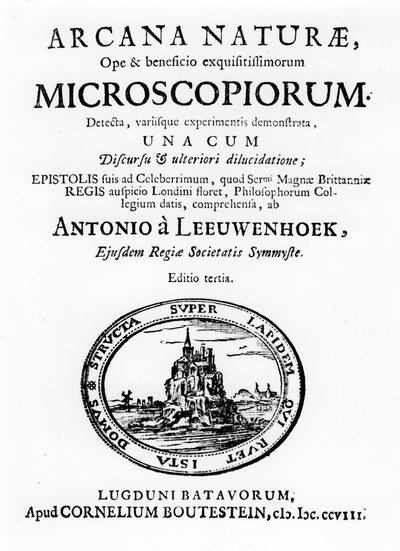 Strona tytułowa Microscopium holenderskiego mikroskopijnego Antona van Leeuwenhoeka, 1708 autorstwa Unbekannt