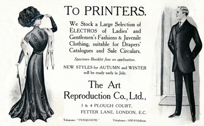 Do drukarek — reklama The Art Reproduction Co., Ltd, 1909. autorstwa Unbekannt