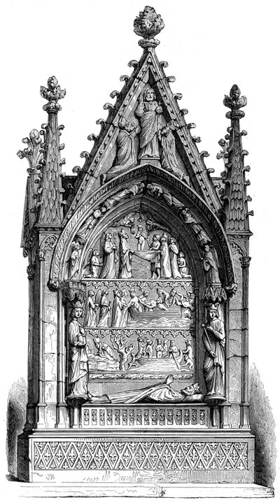 Grób Dagoberta I 603-689, króla Merowingów, Bazylisque Saint-Denis, 1849 autorstwa Unbekannt
