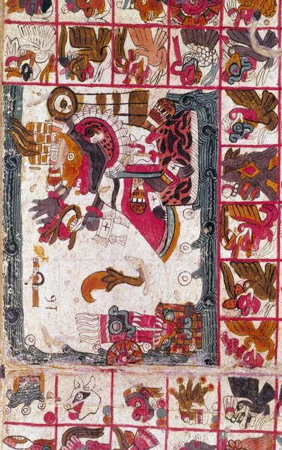 Tonalamatl Aubin, Folio 16, XV w. autorstwa Unbekannt