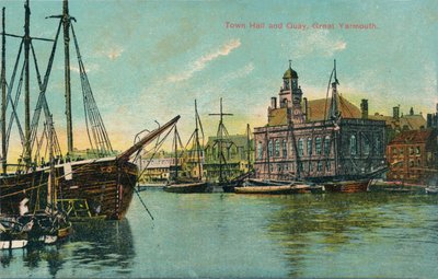Ratusz i nabrzeże, Great Yarmouth, Norfolk, c1905 autorstwa Unbekannt
