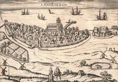Miasto Landskrona, Szwecja, 1580s autorstwa Unbekannt