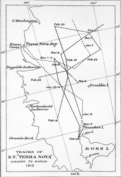 Ślady S.Y. Terra Nova - od stycznia do marca 1912, 1913 autorstwa Unbekannt