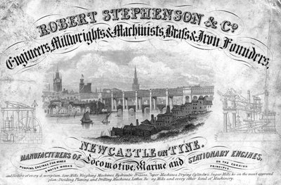 Karta handlowa Roberta Stephensona & Company, inżyniera angielskiego, ok. 1800 r. autorstwa Unbekannt