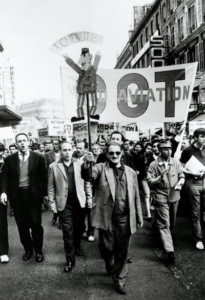 Marsz związkowy, Paryż, 1968. autorstwa Unbekannt