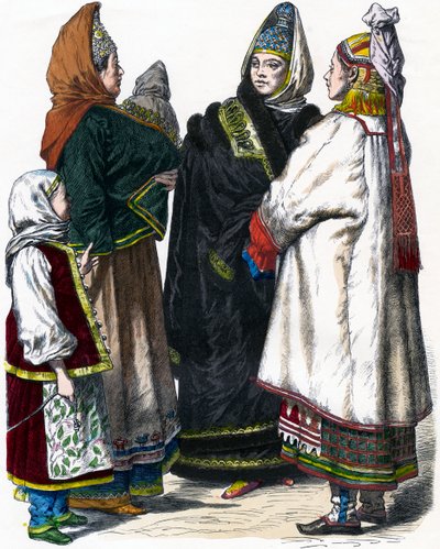 Tradycyjny rosyjski strój, ok. 1850 autorstwa Unbekannt