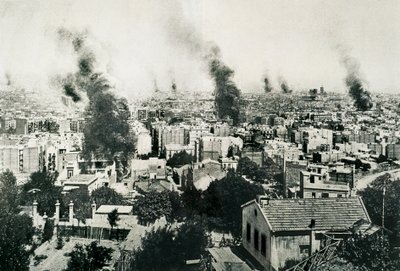 Tragiczny Tydzień 1909, Pożar klasztorów. Obraz opublikowany w magazynie „La Actualidad”. Barcelona, ​​Hiszpania autorstwa Unbekannt