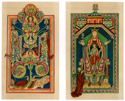 Drzewo Jessego i Dziewicy z Dzieciątkiem na tronie, c1130-1140 autorstwa Unbekannt