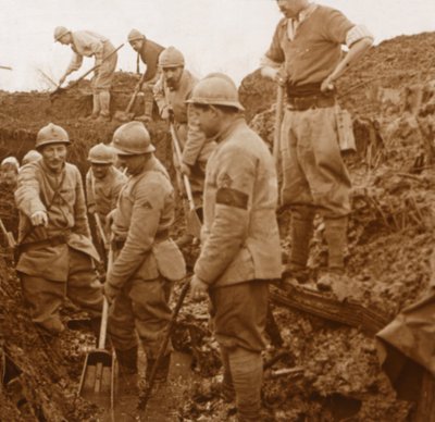 Okopy, Quennevières, północna Francja, c1914-c1918 autorstwa Unbekannt