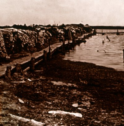 Okopy, Ramskapelle, Belgia, c1914-c1918 autorstwa Unbekannt