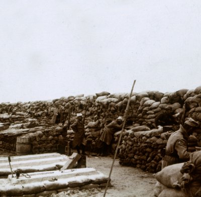 Okopy w Mamelon Vert, Nieuwpoort, Flandria, Belgia, c1914-c1918 autorstwa Unbekannt