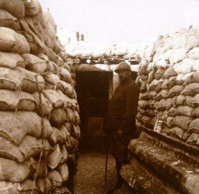Okopy w Szampanii, północna Francja, c1914-c1918 autorstwa Unbekannt