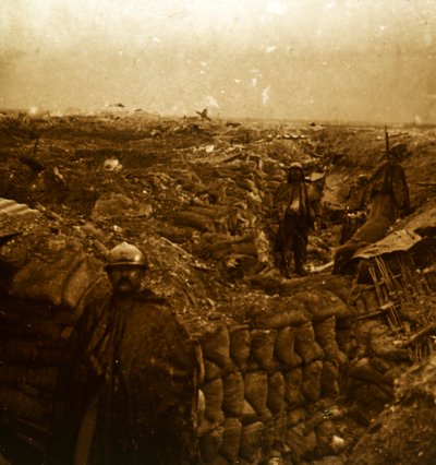 Okopy na linii frontu, Moulin de Souain, północna Francja, ok. 1915 r. autorstwa Unbekannt