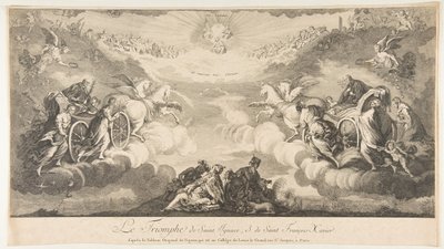 Triumf św. Ignacego i św. Franciszka Ksawerego Le Triumph de Saint Ignace et..., XVII wiek. autorstwa Unbekannt