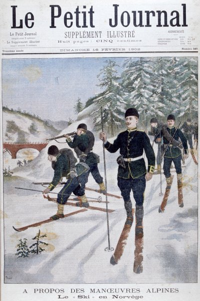 Oddziały na nartach podczas manewrów alpejskich, Norwegia, 1902 autorstwa Unbekannt