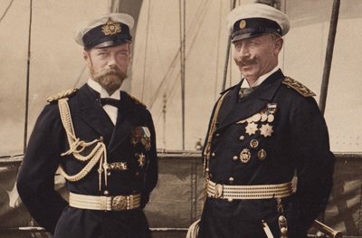 Car Mikołaj II i cesarz Wilhelm II w Björkö, 1905. autorstwa Unbekannt
