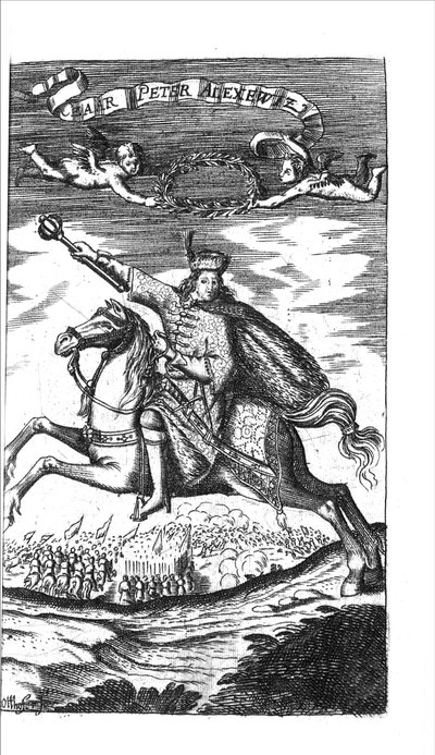 Car Piotr I Aleksiejewicz z Georg Adam Schleissing Derer beiyden Czaaren w Reussland Iwan i Piotr Aleksiej, 1693 autorstwa Unbekannt