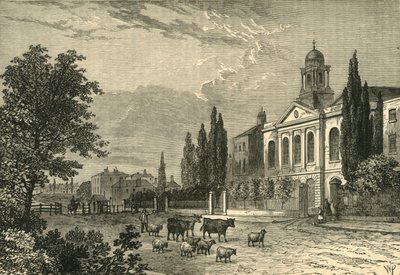 Turnpike na Hampstead Road i St. James Church, 1820, c1876. autorstwa Unbekannt