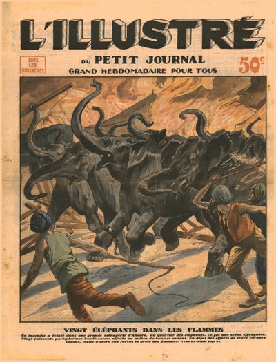 Dwadzieścia słoni w płomieniach, 1932. autorstwa Unbekannt