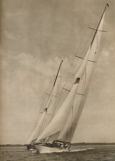 Dwa słynne jachty w ekscytującym konkursie, 1936 autorstwa Unbekannt