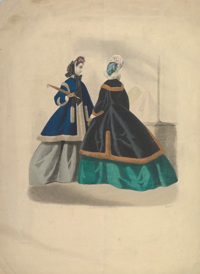 Dwie kobiety w płaszczach, 1863-64. autorstwa Unbekannt