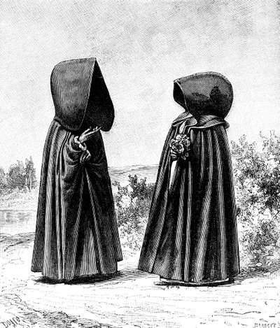 Dwie zakapturzone kobiety z Faial (Portugalia) i San Miguel (Hiszpania), ok. 1900 autorstwa Unbekannt