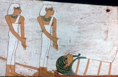 Dwie kapłanki, fragment dekoracji sarkofagu Pani Madji, XVIII dynastia autorstwa Unbekannt