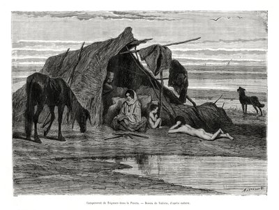 Obóz Tziganes w Puszcie, 1886 r. autorstwa Unbekannt
