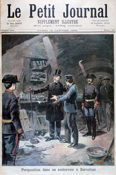 Podziemne poszukiwania anarchistów, Barcelona, 1894 autorstwa Unbekannt