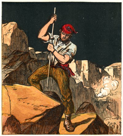 Używanie prochu w kamieniołomie, 1867 autorstwa Unbekannt