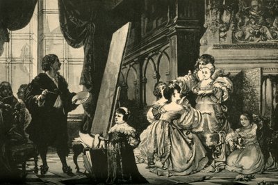Vandyck malujący dzieci Karola I, 1883. autorstwa Unbekannt