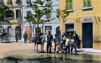 Sprzedawcy warzyw, Gibraltar, 1945 autorstwa Unbekannt