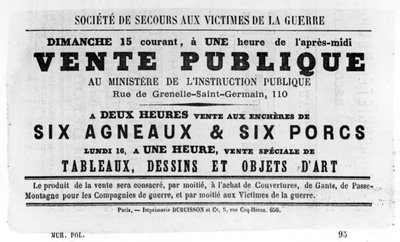 Vente Publique, z francuskich plakatów politycznych Komuny Paryskiej, maj 1871 autorstwa Unbekannt