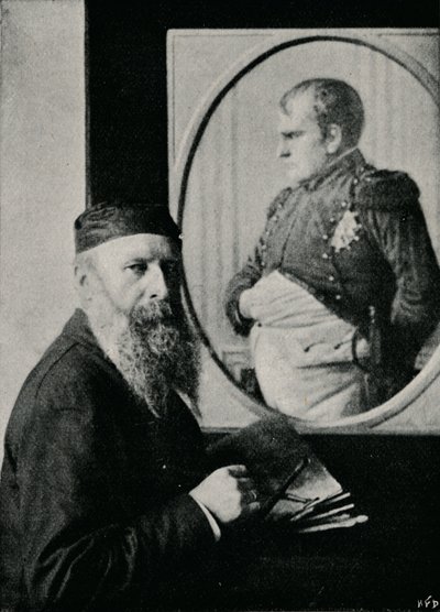 Verestchagin malujący obraz Napoleona, c1890, 1910 autorstwa Unbekannt