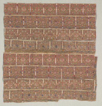 Fragment szaty z gwiazdami w rozłożonych kwadratach, 1200s. autorstwa Unbekannt