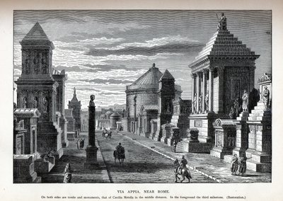 Rekonstrukcja Via Appia w pobliżu Rzymu, 1882 r. autorstwa Unbekannt