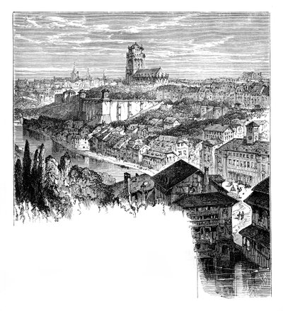 Widok w Bernie, Szwajcaria, ok. 1888 r. autorstwa Unbekannt