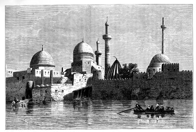Widok Mosulu z rzeki Tygrys, Irak, ok. 1890 r. autorstwa Unbekannt