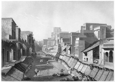 Widok na główną ulicę, Agra, c1860 autorstwa Unbekannt