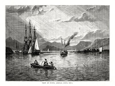 Widok Punta Arenas, Kostaryka, 1877 autorstwa Unbekannt